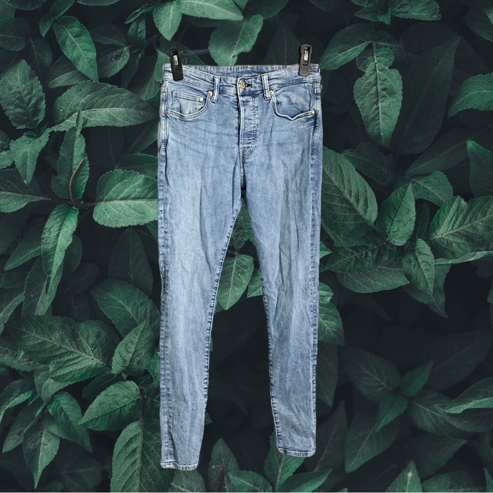 Denim & Denim Light Blue 4 Button Panel Skinny Jeans Men 33 (Actual 30-31”)